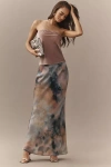 By Anthropologie The Tilda Maxi Slip Skirt In Blue