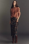 By Anthropologie The Tilda Maxi Slip Skirt In Brown