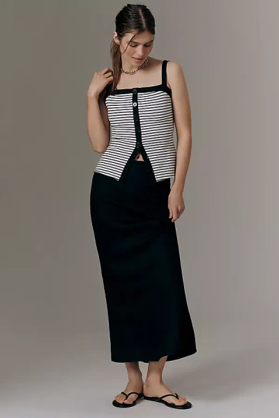 By Anthropologie The Tilda Maxi Slip Skirt: Linen Edition In Multi