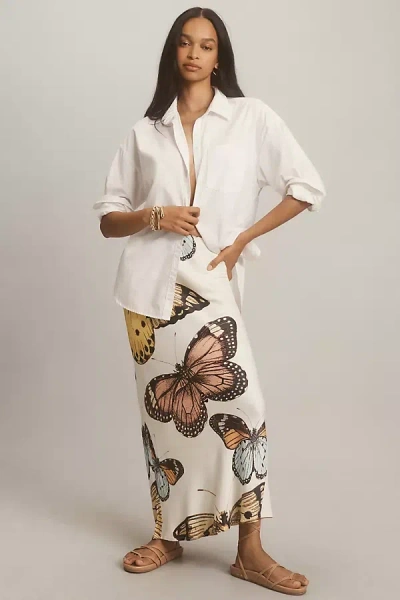 By Anthropologie The Tilda Maxi Slip Skirt In Multicolor
