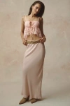 By Anthropologie The Tilda Maxi Slip Skirt In Pink