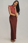 By Anthropologie The Tilda Maxi Slip Skirt In Purple