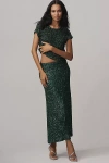By Anthropologie The Tilda Maxi Slip Skirt: Sequin Edition In Green
