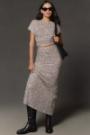 By Anthropologie The Tilda Maxi Slip Skirt: Sequin Edition In Silver