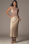 By Anthropologie The Tilda Maxi Slip Skirt: Shine Edition