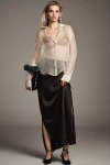 By Anthropologie The Tilda Maxi Slip Skirt: Side-slit Edition In Brown