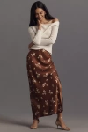 By Anthropologie The Tilda Maxi Slip Skirt: Side-slit Edition In Multicolor