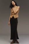 By Anthropologie The Tilda Maxi Slip Skirt: Velvet Edition In Brown