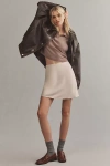 By Anthropologie The Tilda Mini Slip Skirt In Beige
