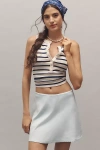 By Anthropologie The Tilda Mini Slip Skirt: Linen Edition