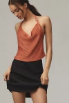 By Anthropologie The Tilda Mini Slip Skirt: Linen Edition In Black