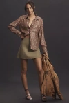 By Anthropologie The Tilda Mini Slip Skirt: Linen Edition In Green
