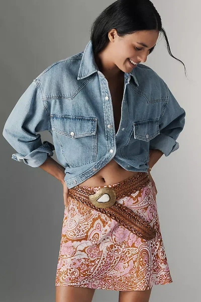 By Anthropologie The Tilda Mini Slip Skirt In Multi