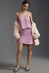 By Anthropologie The Tilda Mini Slip Skirt In Purple