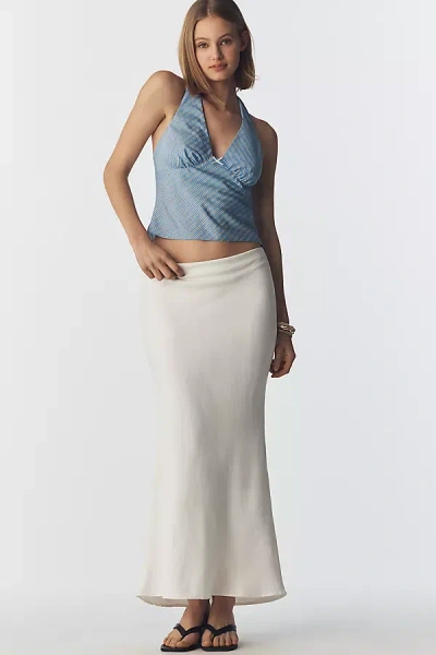 By Anthropologie The Tilda Slip Skirt: Linen Edition In White