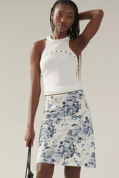 By Anthropologie The Tilda Knee-length Slip Skirt: Linen Edition In Multicolor