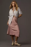 By Anthropologie The Tilda Slip Skirt In Pink