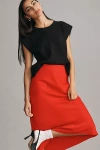 By Anthropologie The Tilda Slip Skirt In Red