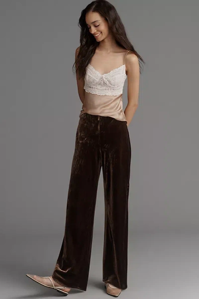By Anthropologie The Tilda Velvet Pants In Brown