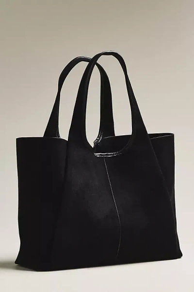 By Anthropologie The Utilia Faux Suede Tote In Black
