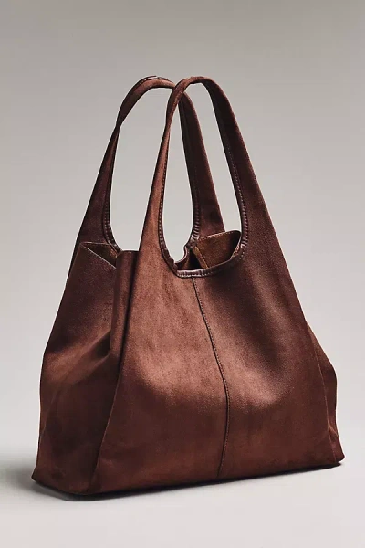 By Anthropologie The Utilia Faux Suede Tote In Brown