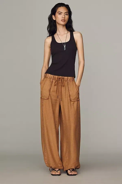 By Anthropologie The Utility Balloon Trousers In Brown