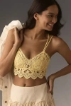 By Anthropologie The Viviette Lace Bra Top In Yellow