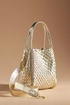 By Anthropologie The Woven Mini Hollace Tote In Gold