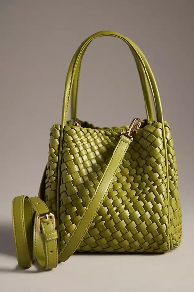 By Anthropologie The Woven Mini Hollace Tote In Green