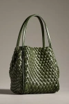 By Anthropologie The Woven Mini Hollace Tote In Green