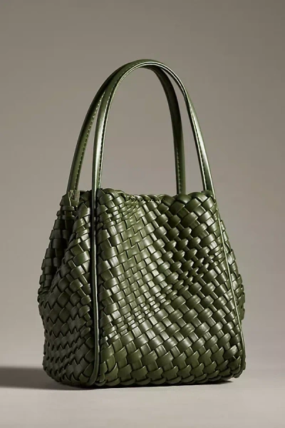 By Anthropologie The Woven Mini Hollace Tote In Green