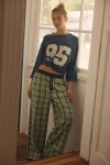 By Anthropologie The Wren Boxer Pants : Flannel Edition In Green