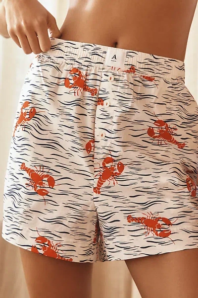 By Anthropologie The Wren Boxer Shorts  In White