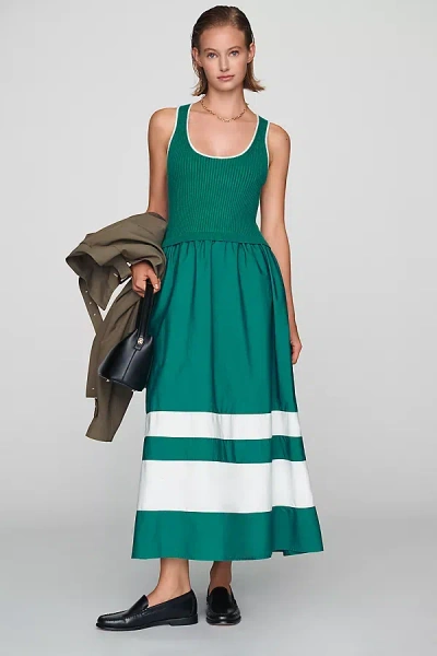 By Anthropologie Thea Twofer Sweater Dress In Green