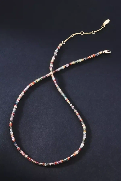 By Anthropologie Thick Beaded Necklace In Red