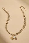 By Anthropologie Thick Chain Charm Cluster Necklace