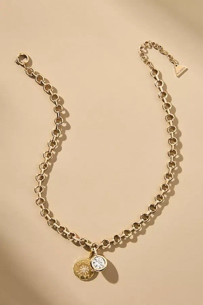 By Anthropologie Thick Chain Charm Cluster Necklace