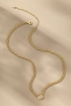 By Anthropologie Thick Chain Crystal Necklace In Gold