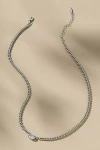 By Anthropologie Thick Chain Crystal Necklace In Silver