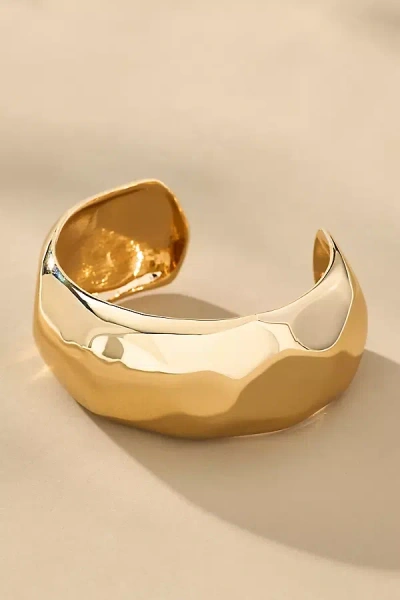By Anthropologie Thick Hammered Cuff Bracelet In Gold