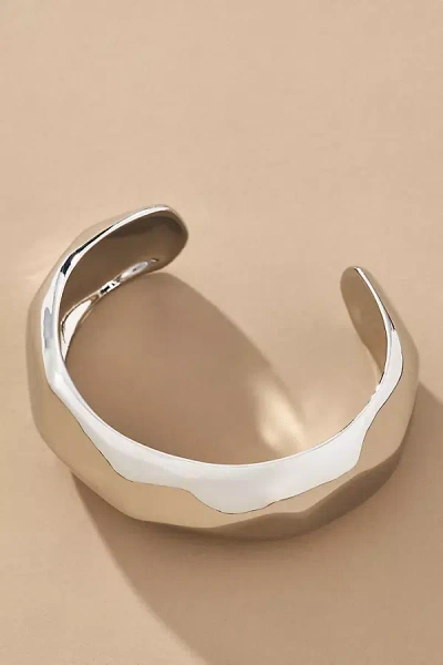 By Anthropologie Thick Hammered Cuff Bracelet In Silver