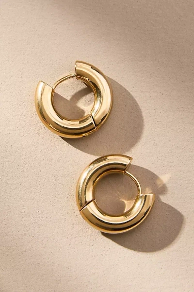 By Anthropologie Thick Puffy Hinged Huggie Hoop Earrings In Gold