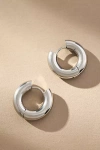 By Anthropologie Thick Puffy Hinged Huggie Hoop Earrings In Silver