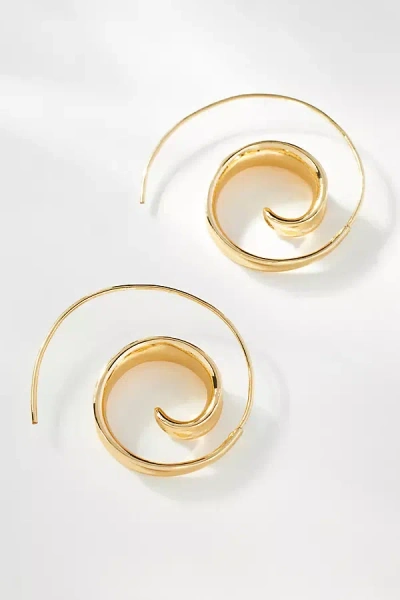 By Anthropologie Thick Spiral Threader Earrings In Gold