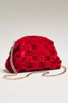 By Anthropologie Thick Velvet Woven Clutch In Red