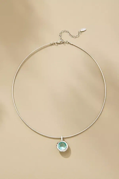By Anthropologie Thin Corded Crystal Pendant Necklace In Metallic