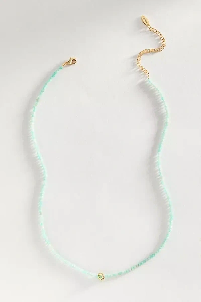 By Anthropologie Thin Donut Beaded Necklace In Blue