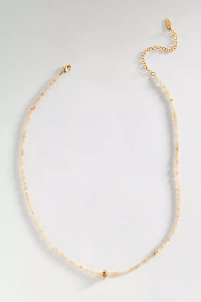 By Anthropologie Thin Donut Beaded Necklace In Gold