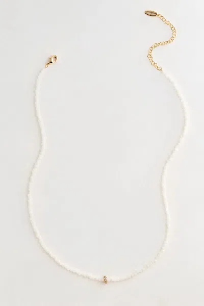 By Anthropologie Thin Donut Beaded Necklace In Silver