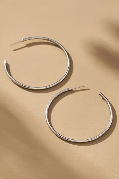 By Anthropologie Thin Open Hoop Earrings In Silver